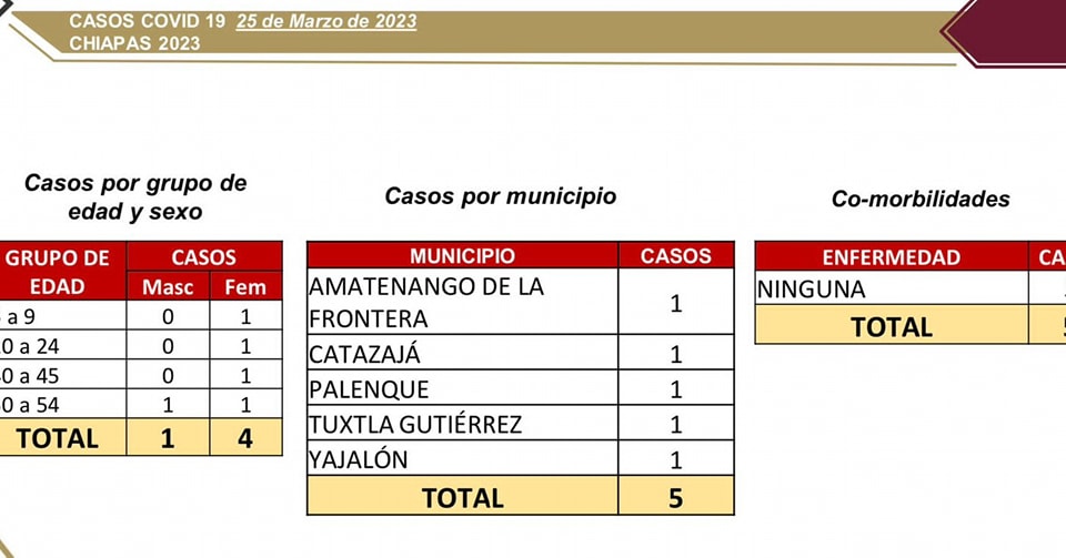 En las últimas horas, 5 casos de COVID-19 en Chiapas.jpg